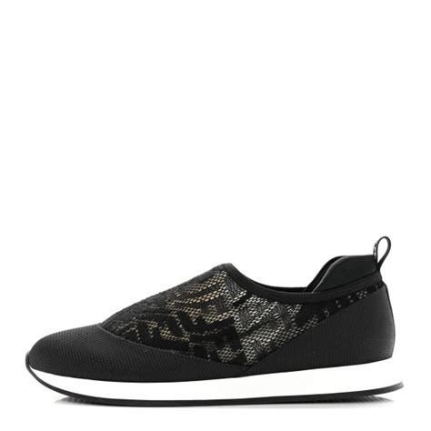 FENDI X SARAH COLEMAN Mesh FF Vertigo Runner Slip On 